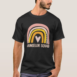 Counselor Squad  School Counselor Boho Rainbow T-Shirt