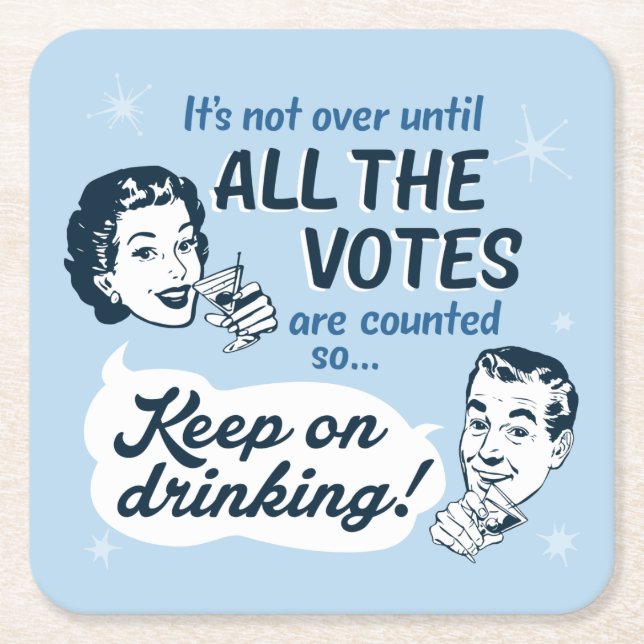Count all the Votes | Paper Coaster | Retro Funny (Front)