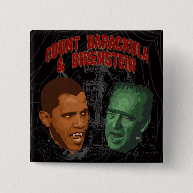 Count Barackula & Bidenstein 15 Cm Square Badge (Front)