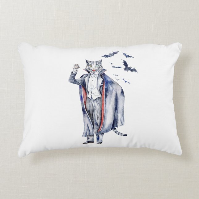 Count Catula Vampire Cat Decorative Cushion (Front)