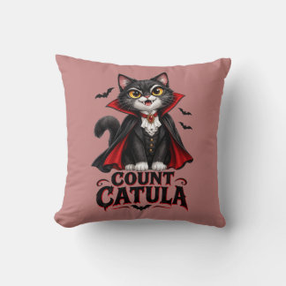 Count Catula Vampire Cat Halloween Spooky Gothic Cushion