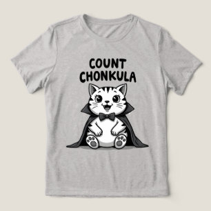 Count Chonkula Funny Vampire Cat Tri-Blend Shirt