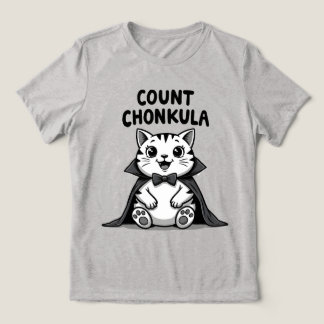 Count Chonkula Funny Vampire Cat Tri-Blend Shirt