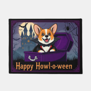 Count Corgi Happy Howl-o-ween Doormat