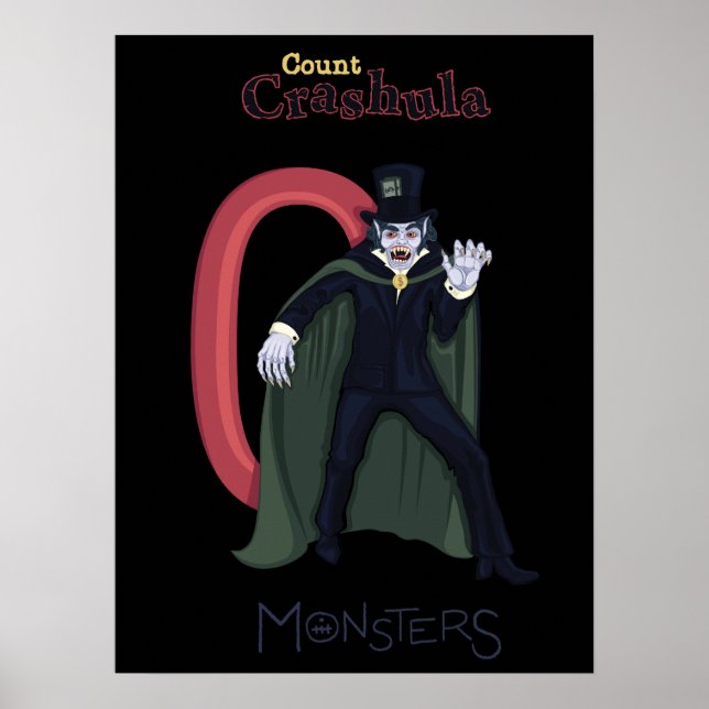 Count Crashula in Red Numbers (monsters series) Poster (Front)