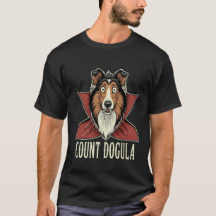 Count Dogula Funny Spooky Dog Sheep Party Hallowee T-Shirt