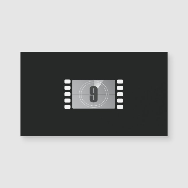 Count Down 9 Magnetic Business Cards (Front)