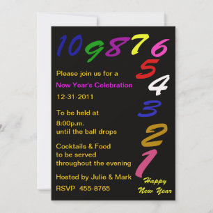 Count Down New Year's Invitation