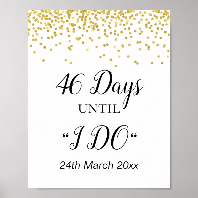 Count Down to Wedding Sign (Front)