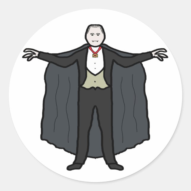 Count Dracula Vampire Classic Round Sticker (Front)
