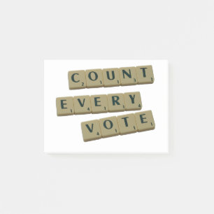 Count Every Vote Letter Tiles Post-it Notes