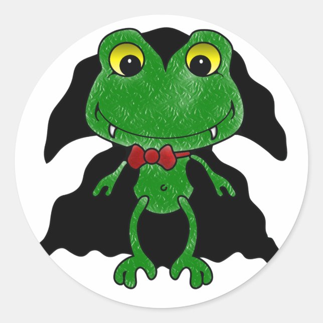 Count Frogula: Cute Vampire Frog Classic Round Sticker (Front)