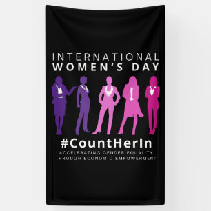 Count Her In International Women's Day Banner