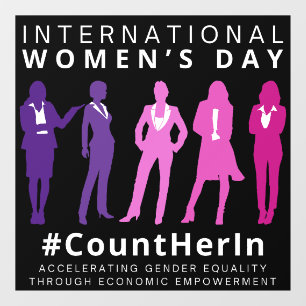 Count Her In International Women's Day Window Cling