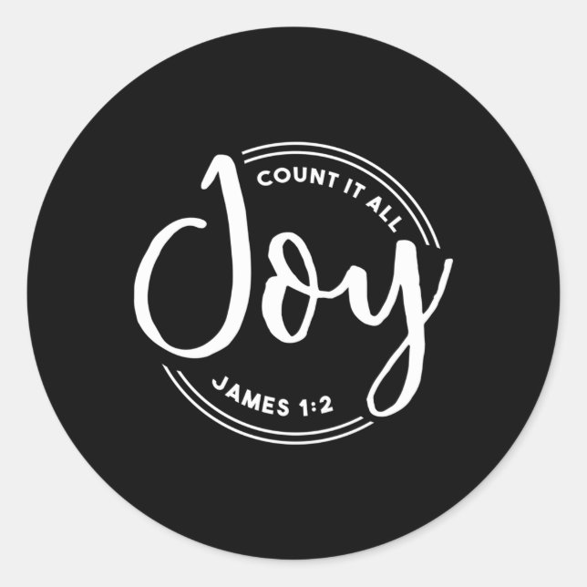 Count It All Joy Christian Classic Round Sticker (Front)