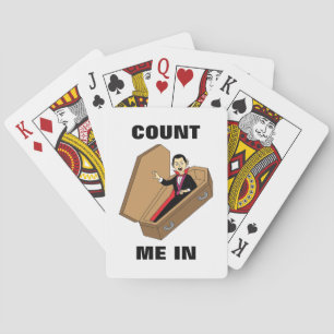 Count Me In Funny Halloween Vampire Pun Playing Cards