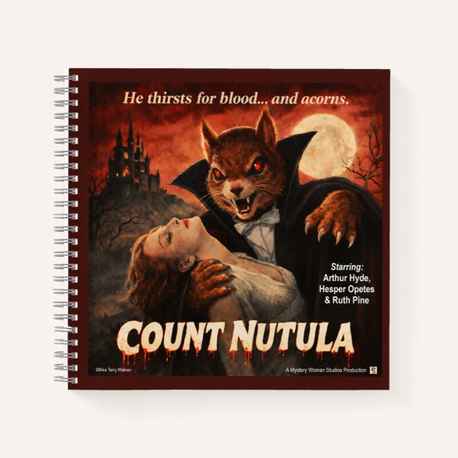 Count Nutula Retro Movie Parody Notebook (Front)