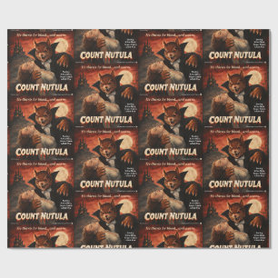 Count Nutula Retro Movie Parody Wrapping Paper