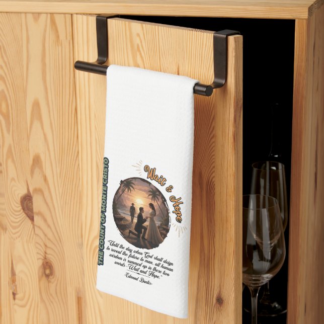 Count of Monte Cristo Wait & Hope Sunset Tea Towel (Thirds Fold)