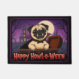 Count Pug Happy Howl-o-Ween Doormat