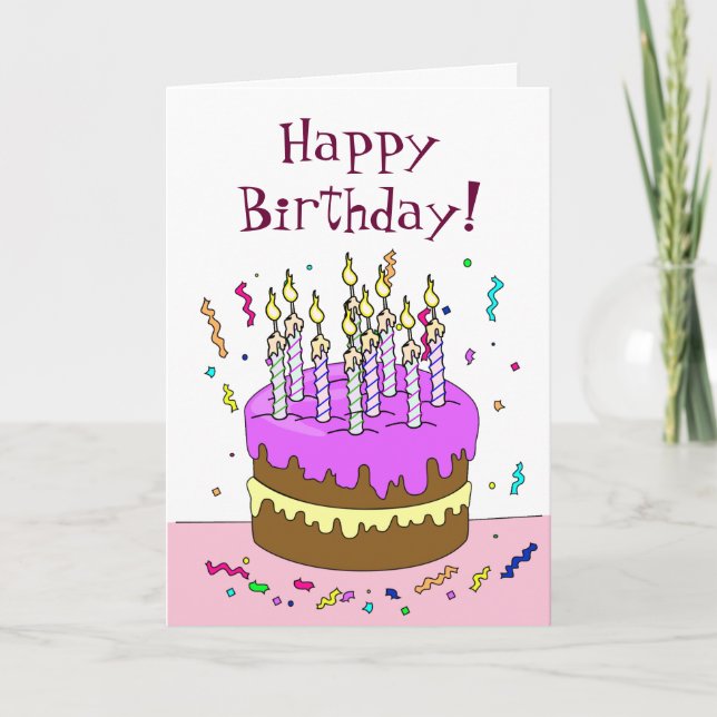 Count the Candles Birthday! Cake Card (Front)