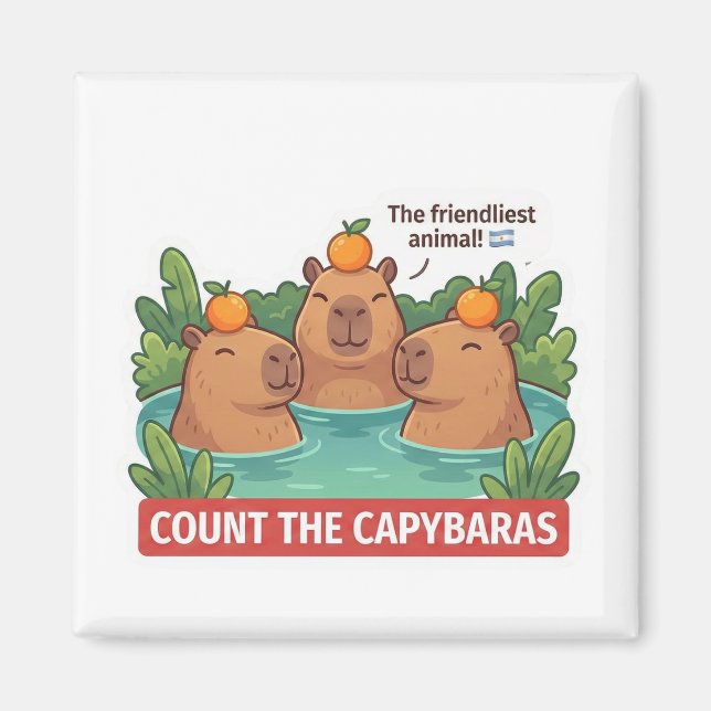Count the Capybaras Animal World Quest for Toddler Magnet (Front)