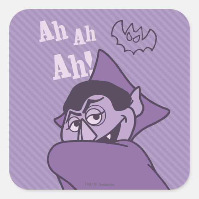 Count von Count - Ah Ah Ah! Square Sticker (Front)