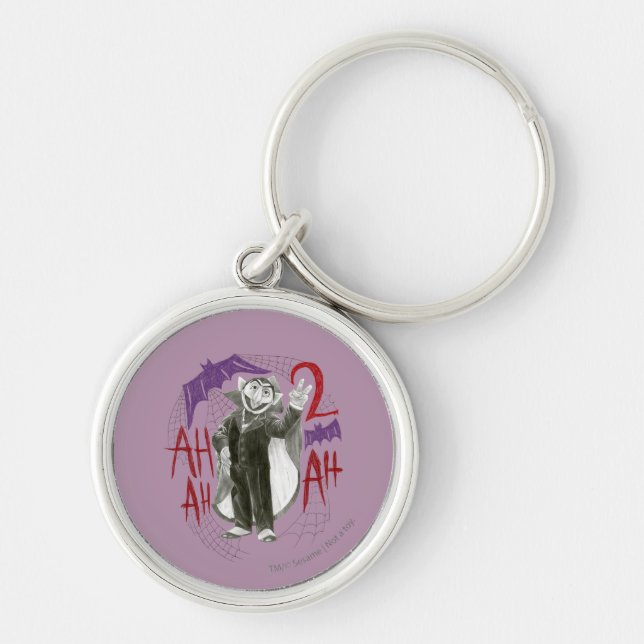 Count von Count B&W Sketch Drawing Key Ring (Front)