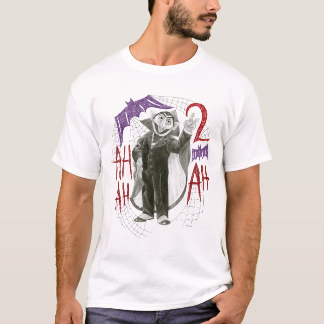 Count von Count B&W Sketch Drawing T-Shirt (Front)