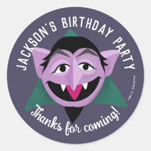 Count von Count Face Birthday Party Classic Round Sticker