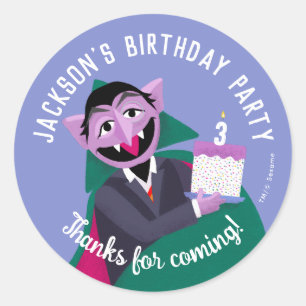 Count von Count Number Cake Birthday Party Classic Round Sticker