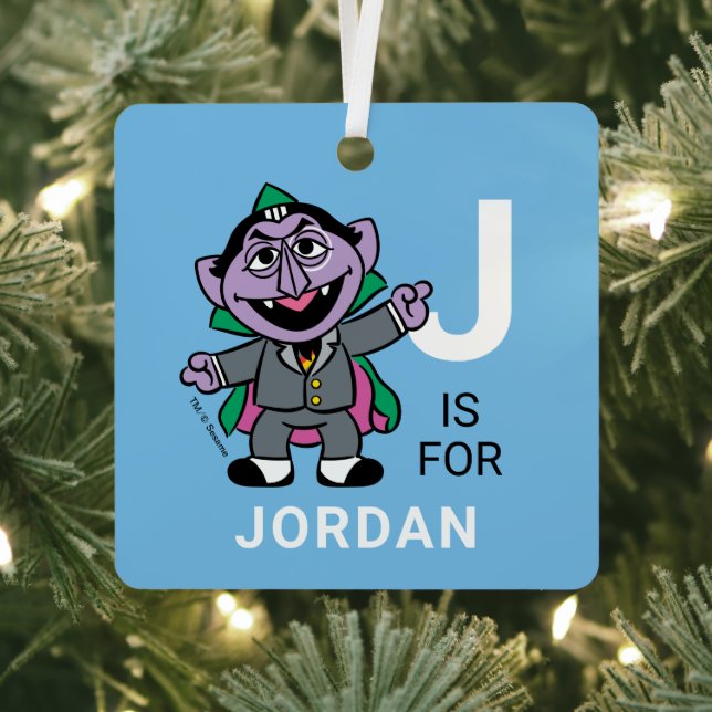 Count von Count | Personalised Name with Photo Metal Tree Decoration (Insitu)