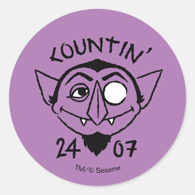 Count von Count Skate Logo - Countin' 24/7 Classic Round Sticker (Front)