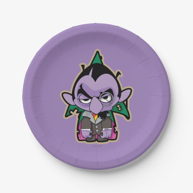Count von Count Zombie Paper Plate (Front)