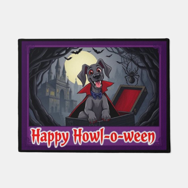 Count Weimaraner Happy Howl-o-ween Doormat (Front)
