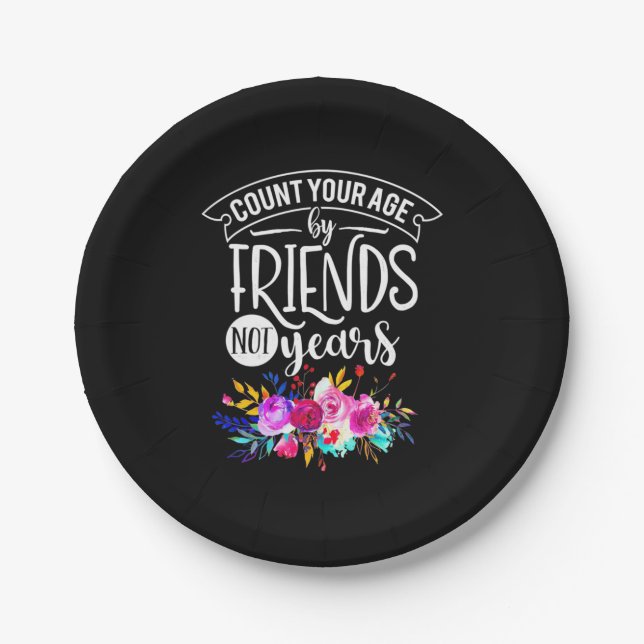 Count Your Age By Friends Paper Plate (Front)