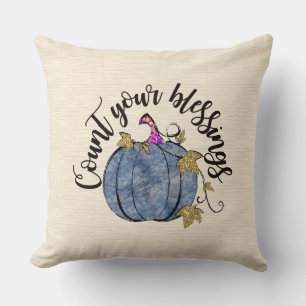 Count Your Blessing Cream Fall Pillow