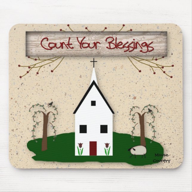 Count Your Blessings Church Mousepad (Front)