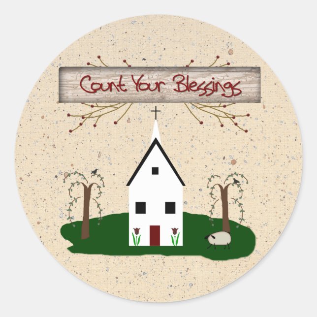 Count Your Blessings Church Sticker (Front)