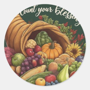 Count Your Blessings Classic Round Sticker