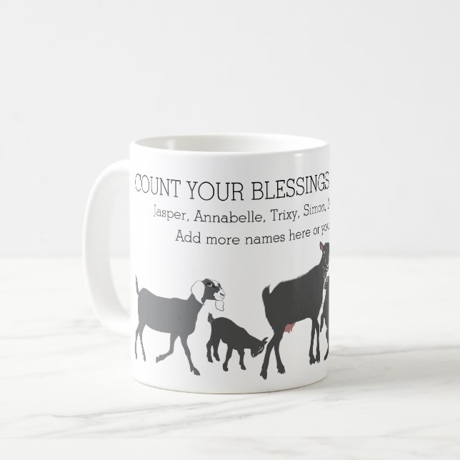 Count Your Blessings  for GOAT LOVERS  Coffee Mug (Front Left)