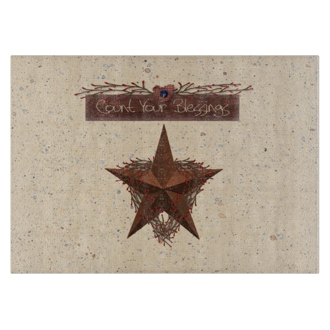 Count Your Blessings Glass Cutting Board (Front)