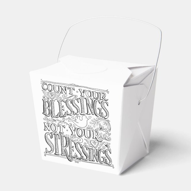 Count Your Blessings Not Your Stressings Favour Box (Front Side)