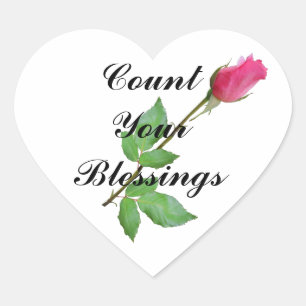 COUNT YOUR BLESSINGS-STICKER HEART STICKER