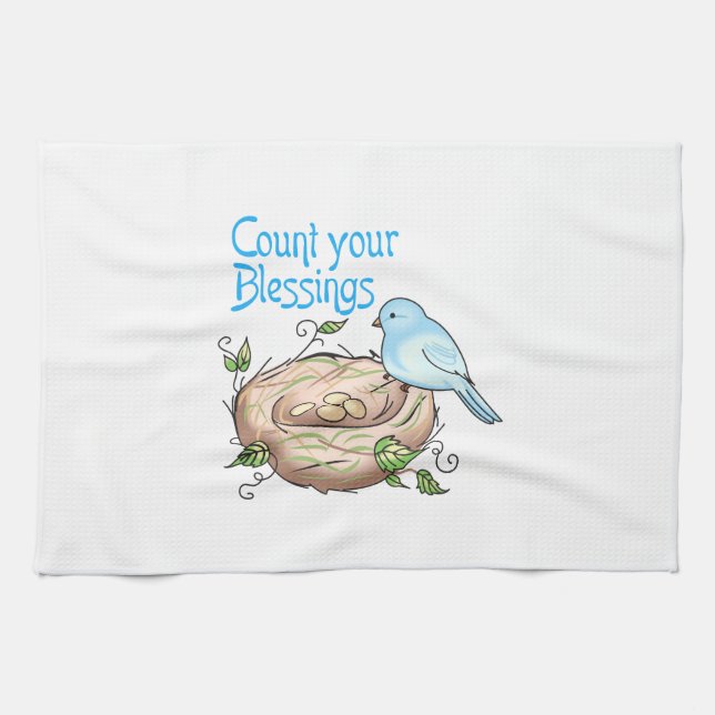 COUNT YOUR BLESSINGS TEA TOWEL (Horizontal)