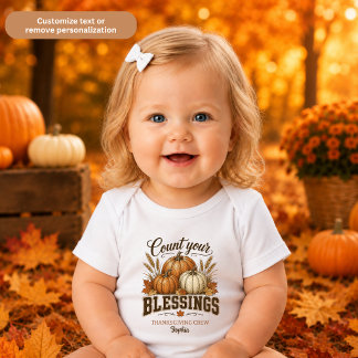 Count Your Blessings Thanksgiving Unisex Baby Bodysuit