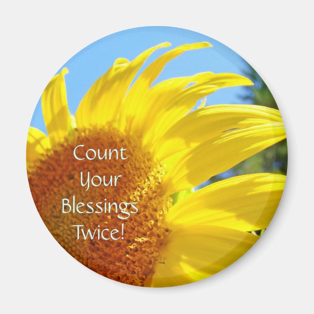 Count Your Blessings Twice magnets Sunflower (Front)