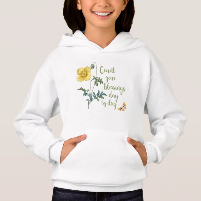Count your blessings - vintage Yellow poppy  (Front)