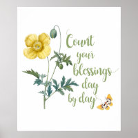 Count your blessings - vintage Yellow poppy