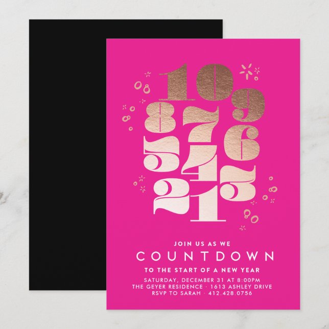 Countdown - New Years Eve Party Invitation (Front/Back)